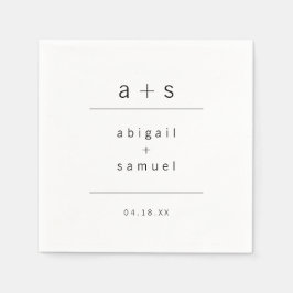 Minimalistische Monogramm Moderne Schwarz-Weiß-Hoc Serviette