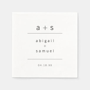 Minimalistische Monogramm Moderne Schwarz-Weiß-Hoc Serviette