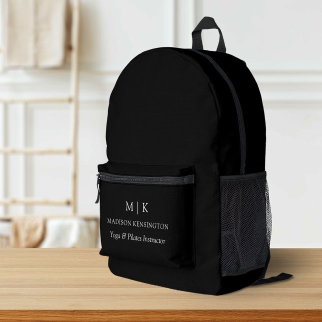 Minimalistische Monogramm oder Hinzufügen von Logo Bedruckter Rucksack (Edit to Customize text, colors and more)