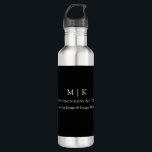 Minimalistische Monogramm oder Hinzufügen von Logo Edelstahlflasche<br><div class="desc">Moderne Minimalistische Drink- und Wasserflasche. Schwarz & Weiß oder wählen Sie Ihre eigenen Farben. Ideal für kleine Unternehmen,  Firmenmarken,  Selbstständige,  Caterer,  Bäckereien,  Kaffeehäuser,  Restaurants,  Kundenwerbung und vieles mehr. Einfach mit Ihren Monogramm-Initialen,  Firmennamen und Informationen,  Jobtitel,  Slogan oder sogar mit Ihrem Logo oder persönlichem Markendesign personalisieren.</div>
