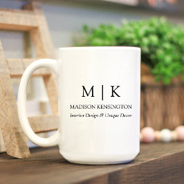 Minimalistische Monogramm oder Hinzufügen von Logo Kaffeetasse