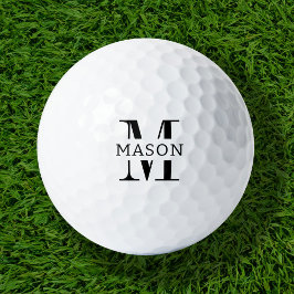 Minimalistische Monogramm Personalisiert Golfball