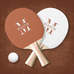 Minimalistische Monogramm Personalisiert Tischtennis Schläger