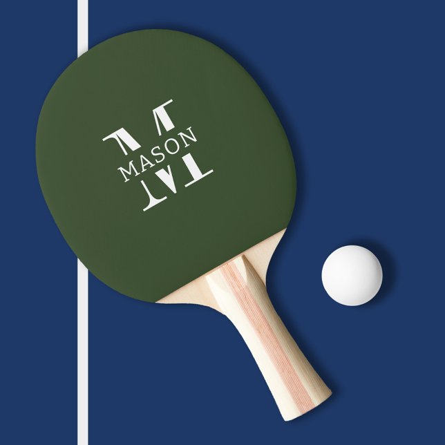 Minimalistische Monogramm Personalisiert Tischtennis Schläger (Von Creator hochgeladen)