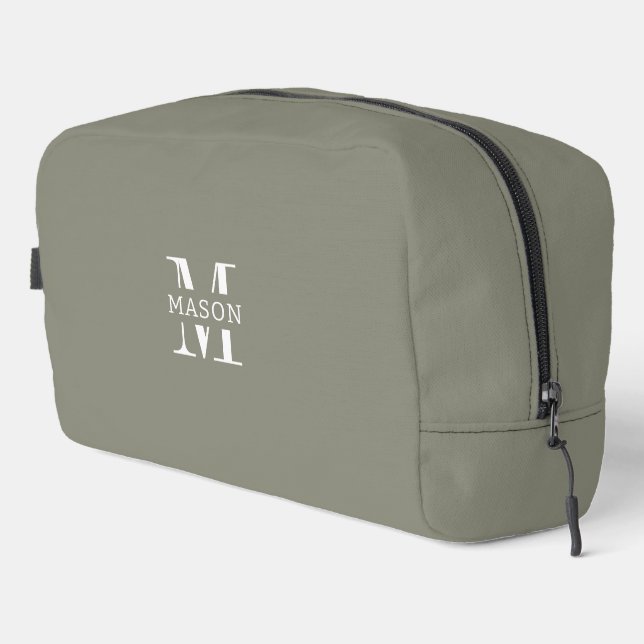 Minimalistische Monogramm Personalisiert Waschbeutel (Rechte Ecke)
