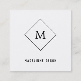Minimalistische Monogramm Quadratische Visitenkarte