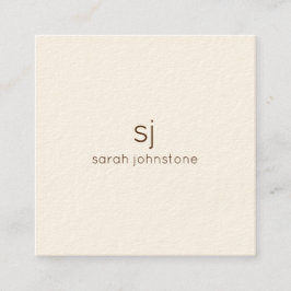 Minimalistische Monogramm Quadratische Visitenkarte