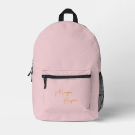 Minimalistische Monogramm-Schrift rosa Bedruckter Rucksack