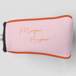 Minimalistische Monogramm-Schrift rosa Golf Headcover