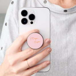 Minimalistische Monogramm-Schrift rosa PopSocket