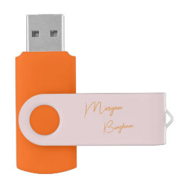 Minimalistische Monogramm-Schrift rosa USB Stick