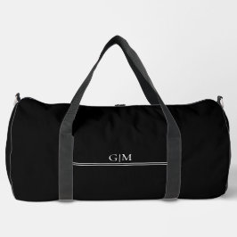 Minimalistische Monogramm Schwarz/Weiß Groß Duffle Bag