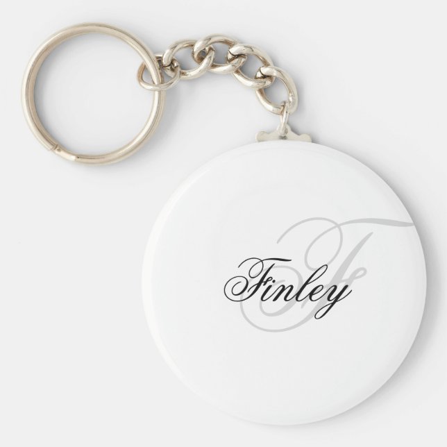 Minimalistische Monogramm-Skript für Wassermarket Schlüsselanhänger (Vorne)