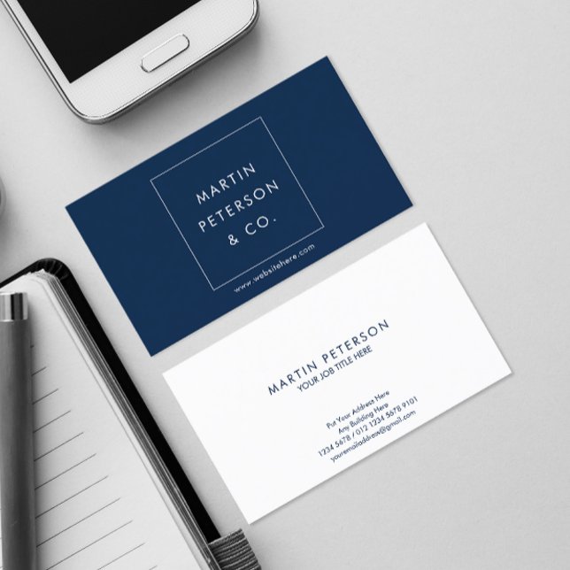 Minimalistische Monogramm | Weißer Platz auf dunke Visitenkarte (Von Creator hochgeladen)