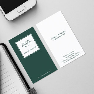 Minimalistische Monogramm Weißer Rahmen auf dunk Visitenkarte