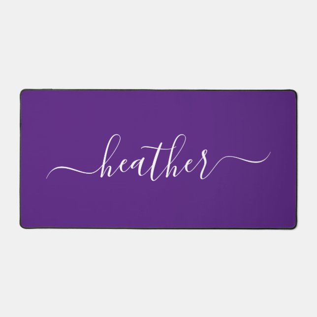 Minimalistische Monogrammnamenskalligrafie Schreibtischunterlage (Vorderseite)