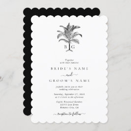 Minimalistische Monographie-Palm-Tree Einladung