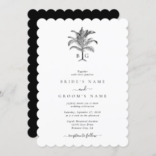 Minimalistische Monographie-Palm-Tree Einladung