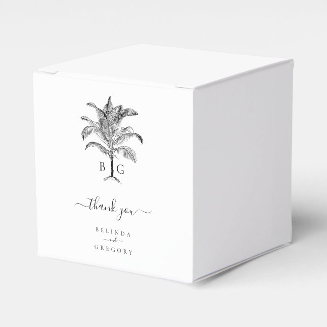 Minimalistische Monographie-Palm-Tree Geschenkschachtel (Vorderseite)