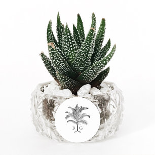 Minimalistische Monographie-Palm-Tree Runder Aufkleber