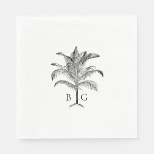 Minimalistische Monographie-Palm-Tree Serviette