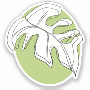 Minimalistische Monstera-Blatt-Geometrieform   Aufkleber