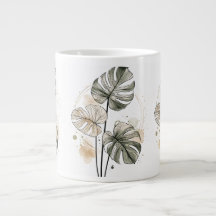 Minimalistische Monstera-Blatt-Kaffeetasse