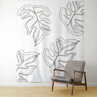 Minimalistische Monstera Handgezeichnete Geste Sch