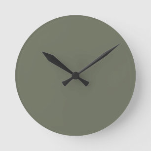 Minimalistische Moosgrüne Wall-Uhr - individuell e Runde Wanduhr