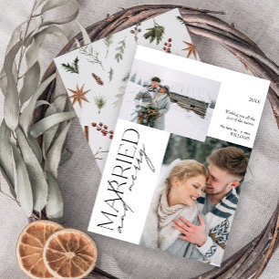 Minimalistische Mr. and Mrs. Verheiratet & Merry F Feiertagskarte