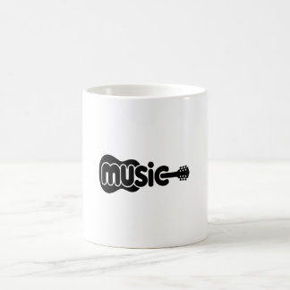 Minimalistische Musik-Gitarren-Tasse  Kaffeetasse