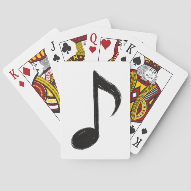 Minimalistische Musikanmerkmal - Pinselstil auf Spielkarten (Rückseite)