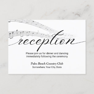 Minimalistische Musiknoten Eleganter Hochzeitstag Begleitkarte