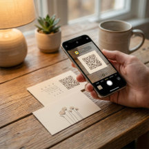 Minimalistische Mute Tones QR Code Platzhalter UAW