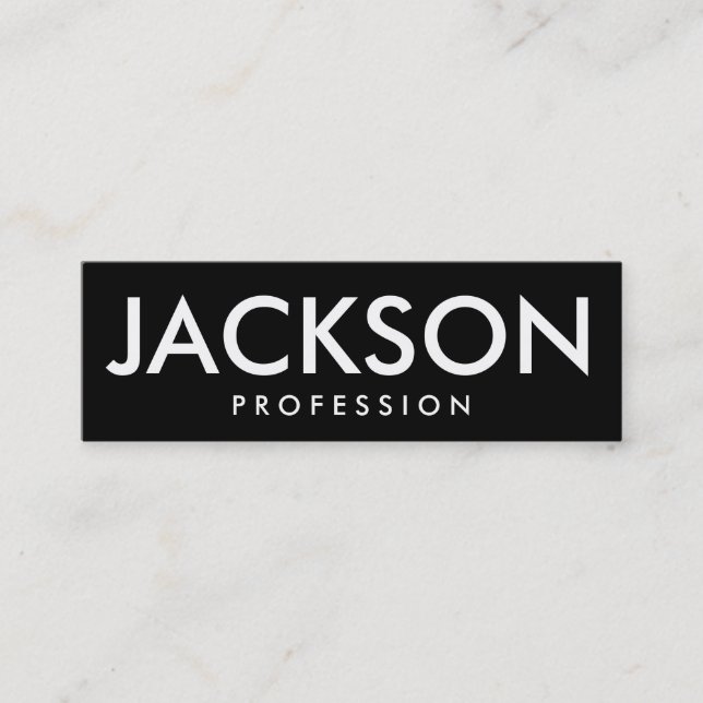 Minimalistische mutige Schwarzweiss-Geschäftskarte Mini Visitenkarte (Vorderseite)