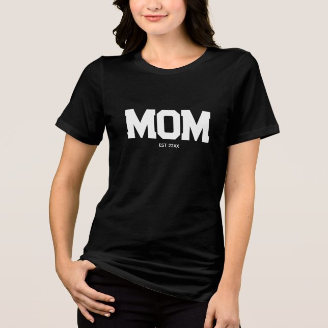 Minimalistische Mutter Est   Tri-Blend Shirt (Vorderseite)