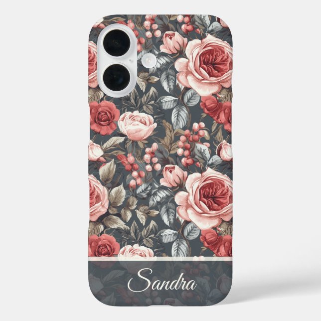 Minimalistische Mutter Geschenk Rose Blumen Name Case-Mate iPhone Hülle (Rückseite)