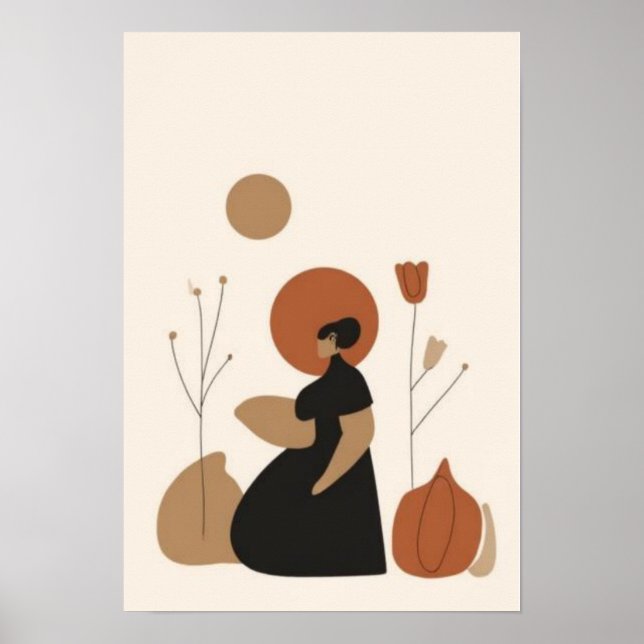 Minimalistische Mutter-Kunst an der Wand | Abstrak Poster (Vorne)