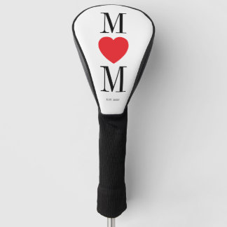 Minimalistische Mutter mit rotem Herzen Golf Headcover