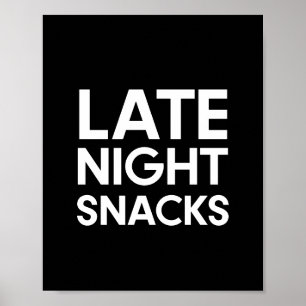 Minimalistische Nachts Snacks Hochzeitszeichen Poster