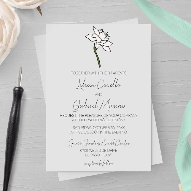 Minimalistische Narziss-Einladung zur Hochzeit Einladung (Von Creator hochgeladen)
