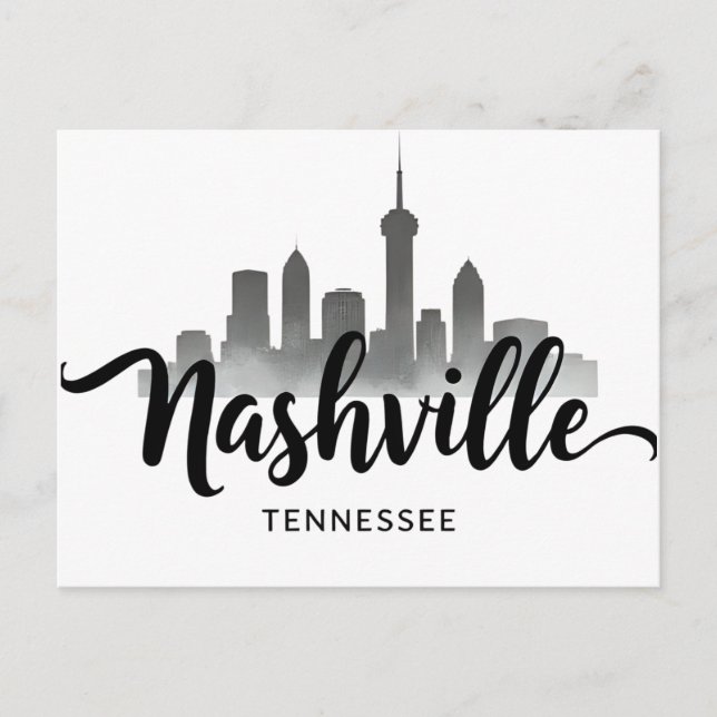 Minimalistische Nashville Skyline, Tennessee City Postkarte (Vorderseite)