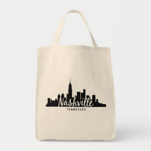 Minimalistische Nashville-Skyline, Tennessee City Tragetasche