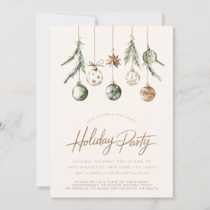 Minimalistische Natur Rustikales Beige Weihnachtsf Einladung