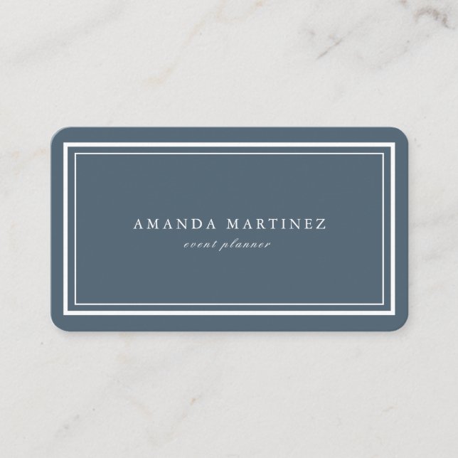 Minimalistische Nautic Navy Blue Business Card Visitenkarte (Vorderseite)