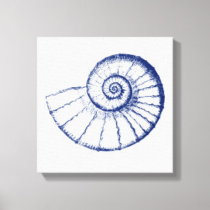 Minimalistische Nautilus-See-Muschel Leinwanddruck