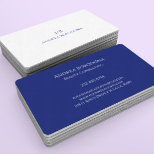 Minimalistische Navy-Blau Weiße Umkehrbare Farben Visitenkarte