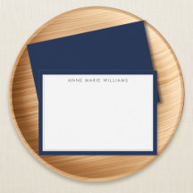 Minimalistische Navy-Blau-Zweirahmen-Name-Notizkar