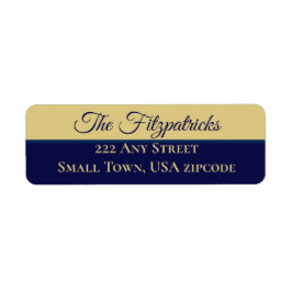 Minimalistische Navy Blue and Gold Class Adresse