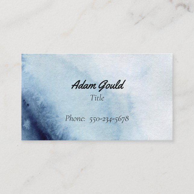 Minimalistische Navy Blue Gradient Business Card Visitenkarte (Vorderseite)